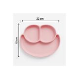 CKM silikon Vakumlu 3 Bölmeli Mama Tabağı Pembe
