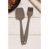 CKM silikon yanmaz yapışmaz Large spatula ve yumurta fırçası büyük boy spatula seti gri Gri