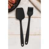 CKM silikon yanmaz yapışmaz Large spatula ve yumurta fırçası büyük boy spatula seti siyah