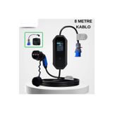 CksEnerji Elektrikli Araç Taşınabilir Şarj Istasyonu 7 Kw 32a Tip-2 3x32a Türkçe Menü(8 METRE KABLOLU)