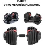 Ckspor 2 Adet 24 kg Ayarlanabilir Mekanizmalı Dambıl Seti (Çiftli) - Siyah