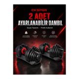 CKSpor 2 x 40 Kg Ayarlanabilir Dambıl Seti Mekanizmalı Fitness ve Güç Antrenman Seti