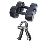 CKSpor 20 KG Dambıl Seti (2 x 10 KG) + Sayaçlı Ayarlanabilir El Yayı – Ağırlık & Kavrama Güçlendirme Seti