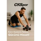 CKSpor 4 Tekerlekli Mekik Aleti Ab Wheel Diz Matı Hediyeli Karın Egzersiz Aleti CKS452