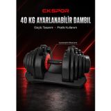 CKSpor 40 Kg Ayarlanabilir Dambıl Seti Mekanizmalı Ağırlık Seti