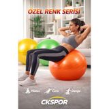 CKSpor 65cm Pilates Topu, Egzersiz Topu, Karışık Renk, Pilates Yoga Topu
