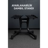 CKSpor Ayarlanabilir Dambıl Standı Dayanıklı Çelik Yapı ile Ergonomik Tasarım Ev & Spor Salonu Kullanımı İçin - Siyah