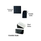CKSpor Gözlük Kabı Gözlük Kılıfı ve Temizleme Bezi Seti Kutu hediyeli Gözlük İhtiyaç Seti