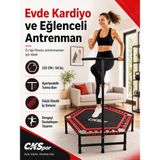 CKSpor Luxury 135 cm Tutmalı Step Trambolin Evde Fitness, Kardiyo ve Zayıflama Için Dayanıklı Trambolin - Kırmızı