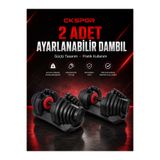 CKSPOR LUXURY 2 x 40 KG Ayarlanabilir Dambıl Seti Mekanizmalı 17 Kademeli Fitness Ağırlık Seti