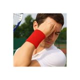 CKSpor Sporcu Havlu El Bilekliği, Ter Emici, Çiftli, Unisex, Kırmızı, Tek Ebat