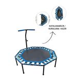 CKSpor Tutunmalı Katlanabilir Step Trambolin Sekizgen, 135 cm, Mavi