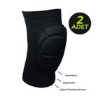 Ckspor Unisex Voleybol Dizliği Kaleci Dizliği Kabartma Sünger Destekli (Çiftli) Siyah L