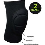 Ckspor Unisex Voleybol Dizliği Kaleci Dizliği Kabartma Sünger Destekli (Çiftli) Siyah M