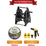 Claber 8921 40M Hortum Makarası + 15M Bahçe Hortumu + 3 Fonksiyonlu Sulama Tabancası, Tam Set - Dayanıklı 25 Metre Hortum