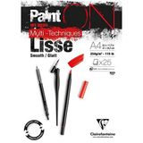 Clairefontaine 975729C - Resim bloğu yapıştırılmış Paint'On 25 yaprak çizim kağıdı 21 x 29,7 cm 250 g, beyaz düz