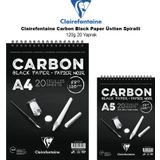 Clairefontaine Carbon Black Paper Üstten Spiralli 120 gr 20 Yaprak Defter
