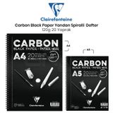 Clairefontaine Carbon Black Paper Yandan Spiralli 120 gr 20 Yaprak Defter