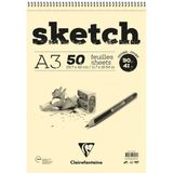 Clairefontaine EI96160 Esquisse Ivory A3 Kısa Kenarı Spiralli Sketch Eskiz Defteri
