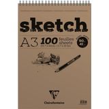 Clairefontaine Esquisse Blanc 90 gr Kısa Kenarı Spiralli 50 Yaprak Sketch Blok Resim Defteri