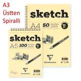 Clairefontaine Ivory Sketch Eskiz Defteri A3 Üstten Spiralli 90 Gr. 50 Yaprak