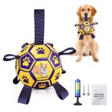 CLAMADO Köpek Oyuncakları Askılı Futbol Topu, Savaş Çekme için İnteraktif Köpek Oyuncakları, Köpek Su Oyuncağı, Küçük ve Orta Ölçekli Köpekler için Dayanıklı Köpek Topları, Küçük, Yavru Köpek Doğum