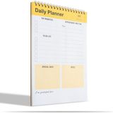 Clamenta Günlük Planlayıcı Defter, Yapılacaklar Listesi, Planlayıcı Ajanda, Görev Kontrol Listesi (İngilizce)- Sarı