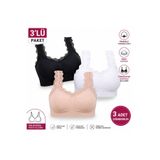 Clara Butik Kadın Pamuklu 3'lü Dantelli Içi Pedli Toparlayıcı Yarım Atlet Kalın Askılı Sütyen