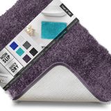 Clara Clark Banyo Halıları, Ultra Yumuşak Tüylü Banyo Halıları - Banyo için Banyo Paspası, Makinede Yıkama, Kaymaz Arka Kauçuk, 81 x 121 cm, Patlıcan Banyo Halısı Seti