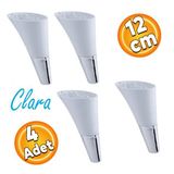 Clara Mobilya Kanepe Sehpa Tv Unitesi Baza Koltuk Ayagi Beyaz Krom Renk 12 Cm (4 Adet)
