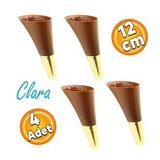 Clara Mobilya Kanepe Sehpa Tv Unitesi Baza Koltuk Ayagi Kahverengi Ceviz Gold Renk 12 Cm (4 Adet)