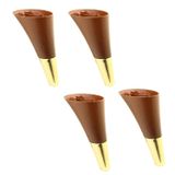 Clara Mobilya Kanepe Sehpa Tv Unitesi Baza Koltuk Ayagi Kahverengi Ceviz Gold Renk 15 Cm (4 Adet)