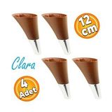 Clara Mobilya Kanepe Sehpa Tv Unitesi Baza Koltuk Ayagi Kahverengi Krom Renk 12 Cm (4 Adet)
