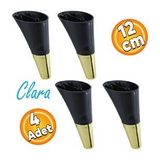 Clara Mobilya Kanepe Sehpa Tv Unitesi Baza Koltuk Ayagi Siyah Gold Renk 12 Cm (4 Adet)