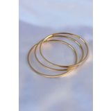 Clariss 316L Çelik Gold Renk 3'lü Ajda Model Kadın 60 mm Bilezik