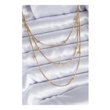 Clariss 316L Çelik Gold Renk 3'lü Minimal Toplu Kadın Kolye