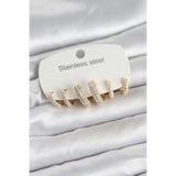 Clariss 316L Çelik Gold Renk 6'lı Set Zirkon Taşlı Halka Model Kadın Küpe
