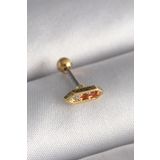 Clariss 316L Çelik Gold Renk Turuncu Zirkon Taşlı Tragus Piercing