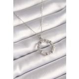 Clariss 316L Çelik Gümüş Renk Zincir Zirkon Taşlı XoXo Model Kadın Kolye