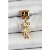 Clariss 316L Çelik Sallantılı Zirkon Taşlı Ayıcık Model Gold Renk Nomination Charm