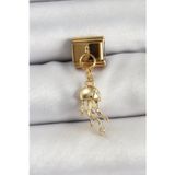 Clariss 316L Çelik Sallantılı Zirkon Taşlı Deniz Anası Model Gold Renk Nomination Charm