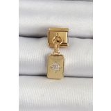 Clariss 316L Çelik Sallantılı Zirkon Taşlı Kutup Yıldızı Figürlü Dikdörtgen Model Gold Renk Nomination Charm