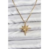 Clariss 316L Çelik Zincir Gold Renk Kutup Yıldızı Model 60 cm Zincir Kadın Kolye
