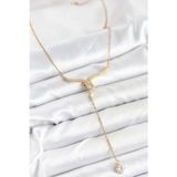 Clariss 316L Çelik Zincir Gold Renk Yılan Model Y Kolye