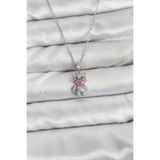 Clariss 316L Çelik Zincir Gümüş Renk Teddy Bear Model Zirkon Taşlı Kadın Kolye