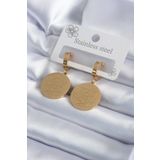 Clariss 316L Pentagram Yıldızı İşleme Model Çelik Gold Renk Kadın Küpe
