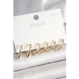 Clariss 925 Ayar Gümüş Çivi Pirinç Gold Renk Üçgen Model Kadın Küpe Seti