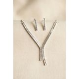 Clariss Baget Zirkon Taşlı Su Yolu Kolye ve Küpe Set - EBJ260725W44382 BKO11158