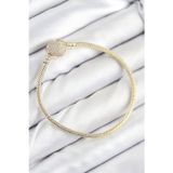 Clariss BB5525 Gold Renk Zirkon Taşlı Kalp Model Pirinç Charm Kadın Bileklik