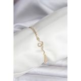 Clariss BB8104-BLNC Yılan Model Zirkon Taşlı Gold Pirinç Su Yolu Kadın Bileklik